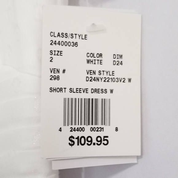 NWT Jules & Cleo White Shimmery Polka DotShort Sleeve Mini Dress Size 2 - Picture 11 of 13